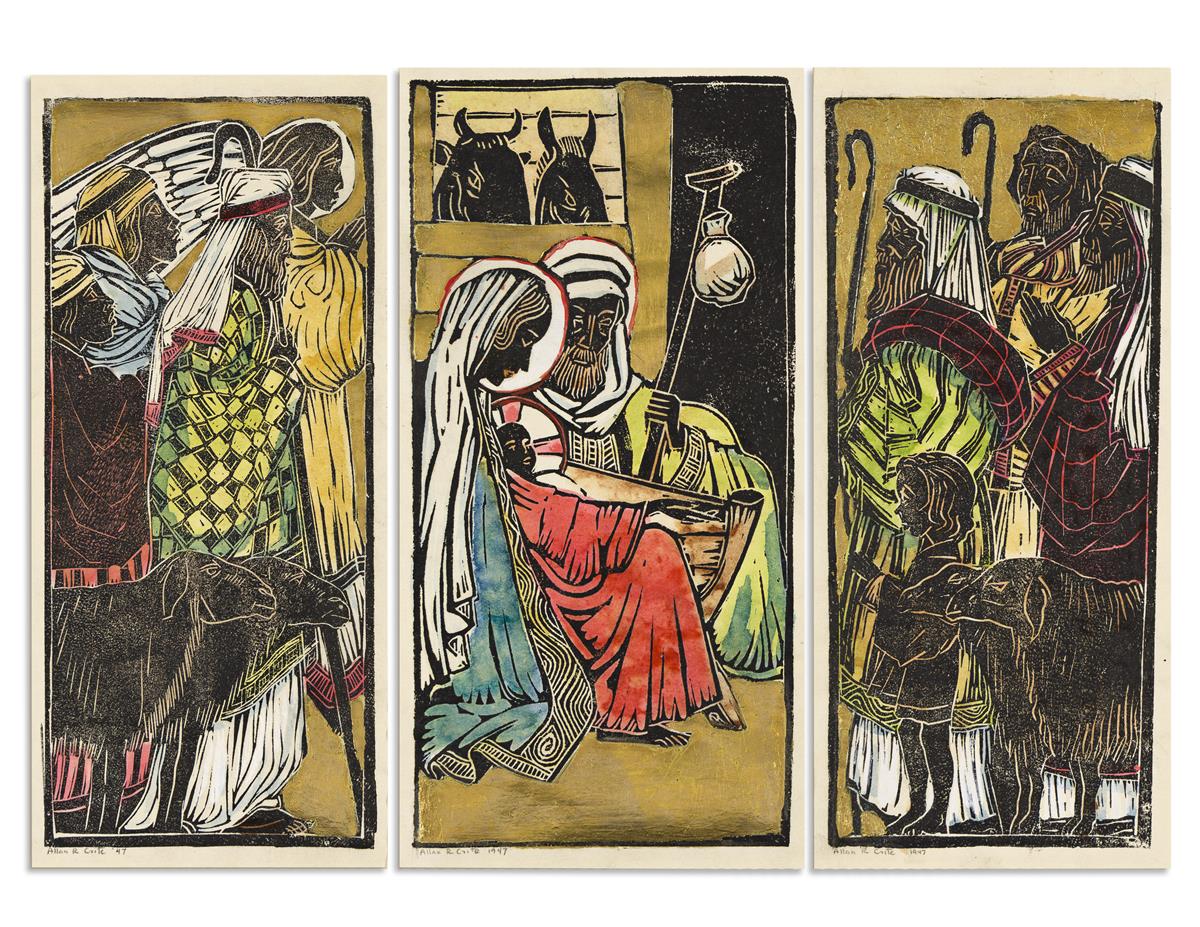 ALLAN ROHAN CRITE (1910 - 2007) Untitled (Nativity Triptych).